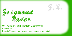 zsigmond mader business card